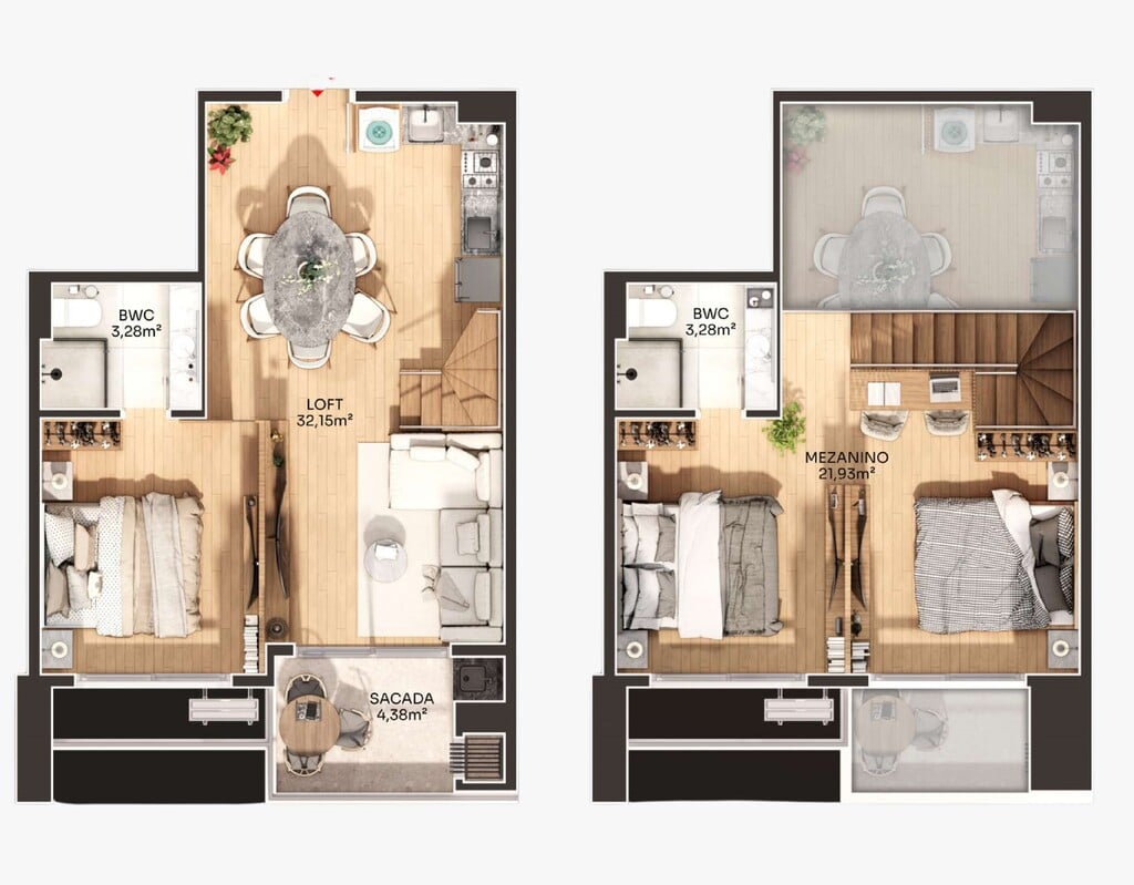 Planta 05 - 3 dorm 79,01m - loft