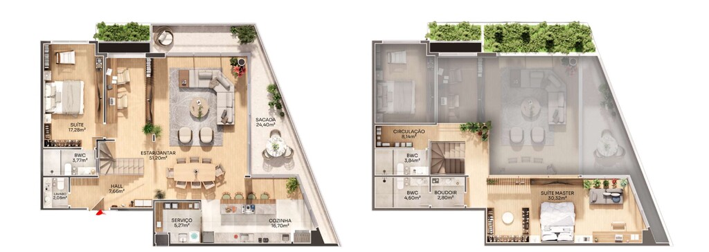 Planta 04 - 2 dorm 207,41m - duplex