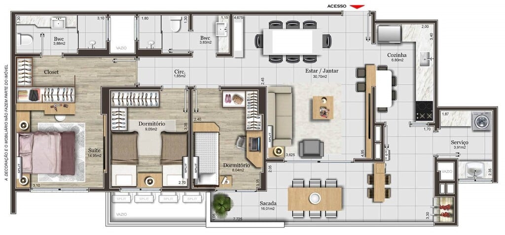 Planta 04 - 3 dorm 104 63m
