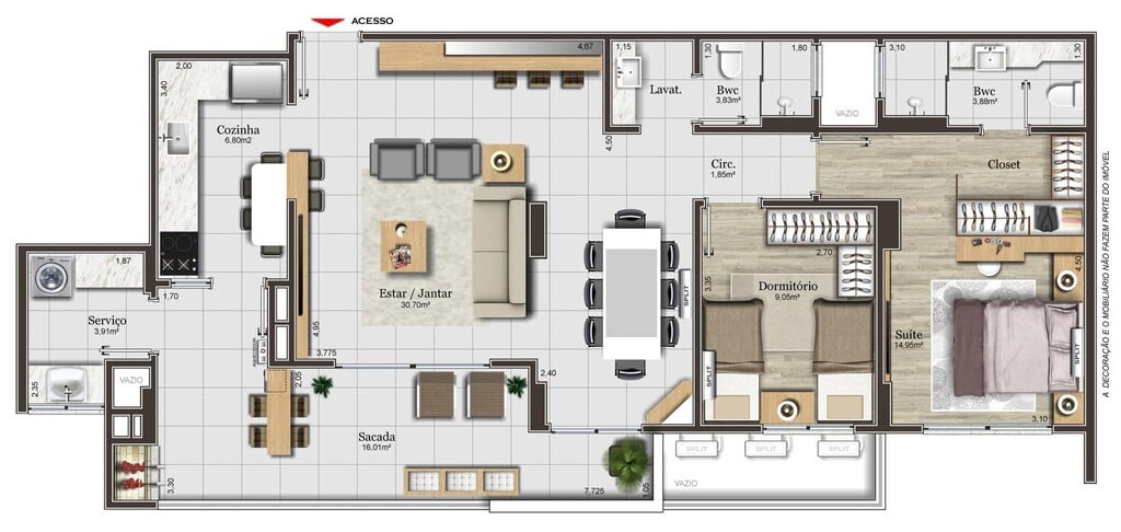 Planta 05 - 2 dorm 104 63m - opo