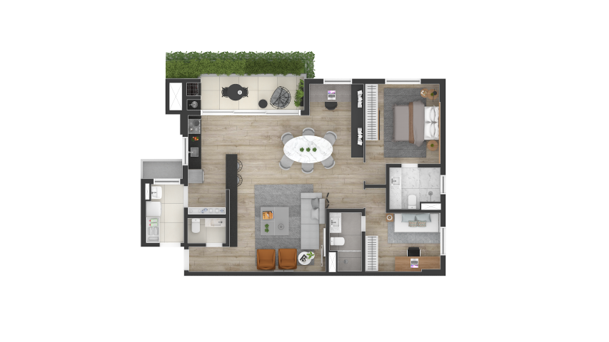 Planta 06 - 2 dorm 105m - opo 2