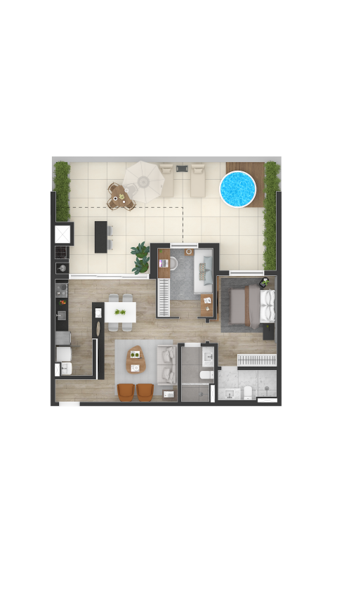 Planta 07 - 2 dorm 106m - garden