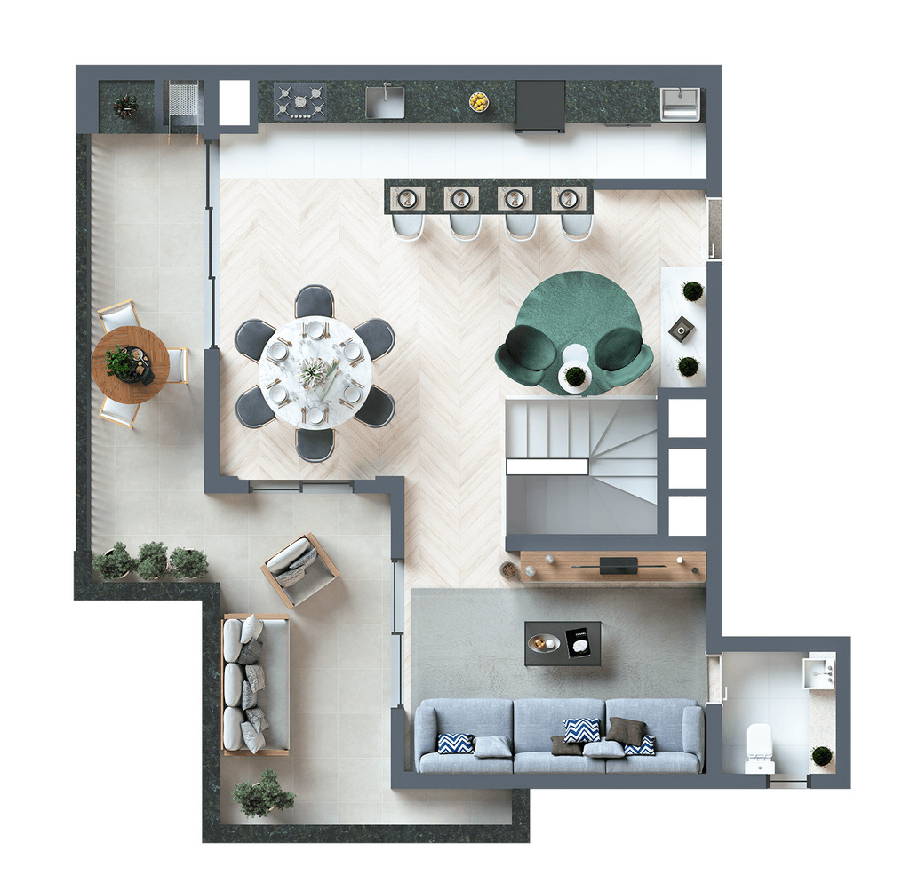 Planta 14 - 3 dorm 157 87m - cobertura duplex - superior