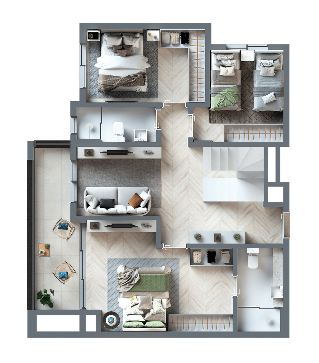 Planta 15 - 3 dorm 158 28m - cobertura duplex - inferior