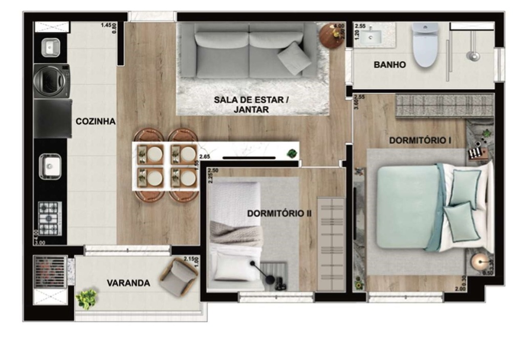 Planta 04 - 2 dorm 46 26m