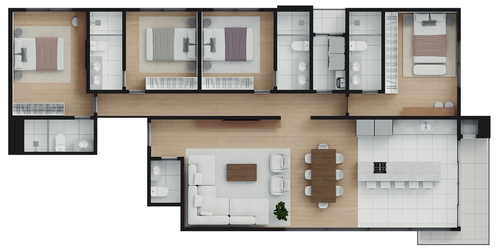 Planta 02 - 4 dorm 148,48m