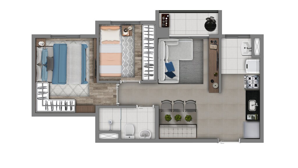 Planta 05 - 2 dorm 41m