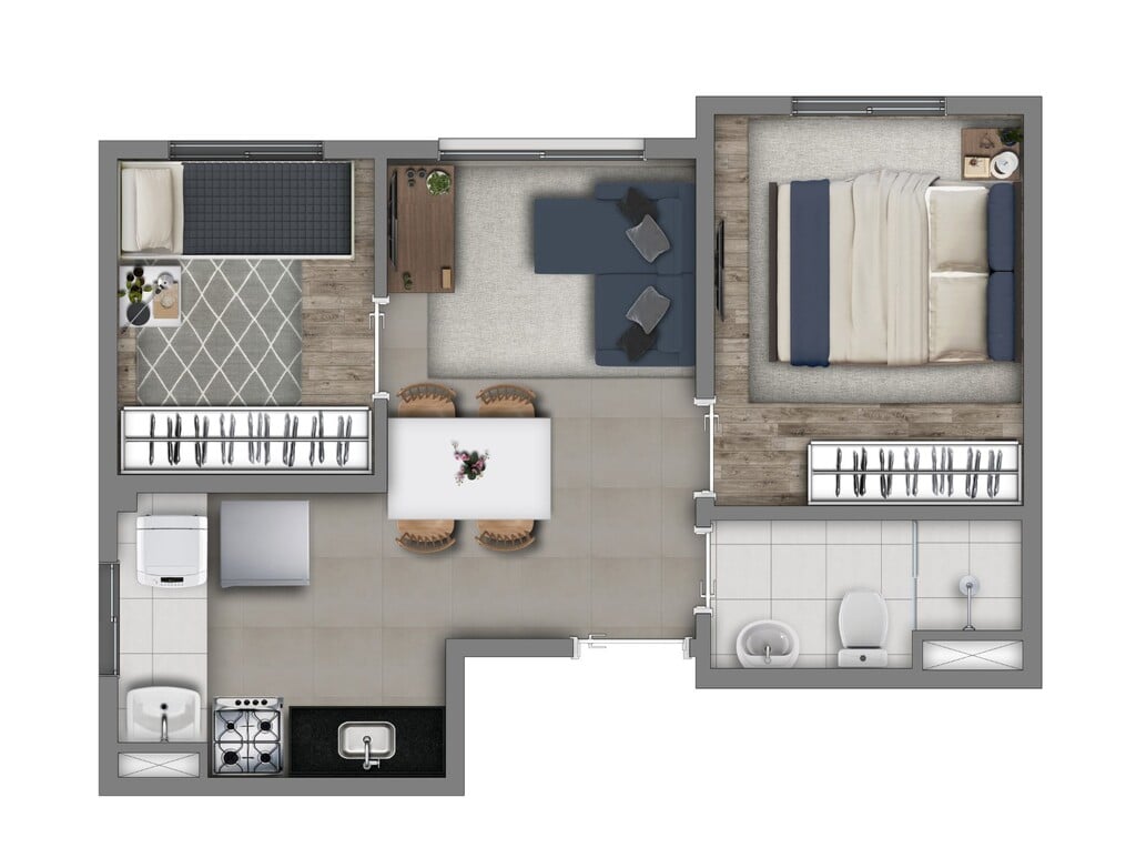 Planta 03 - 2 dorm 34 62m