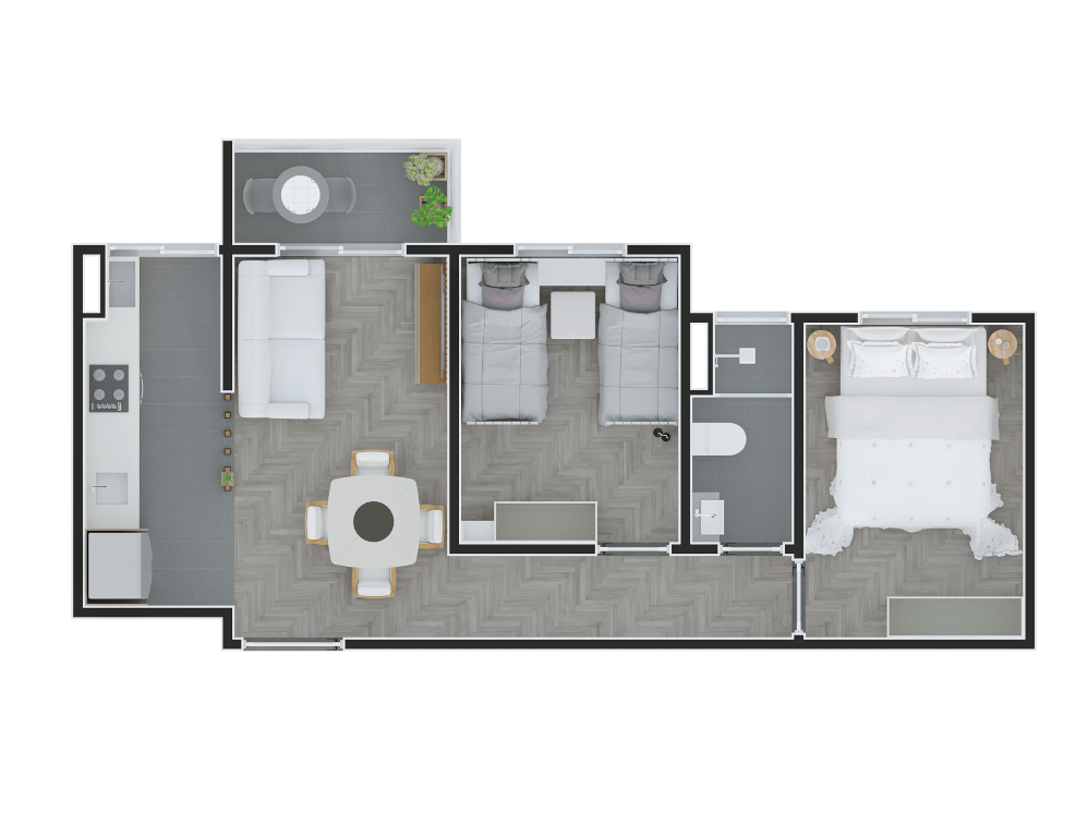 Planta 02 - 2 dorm 47m