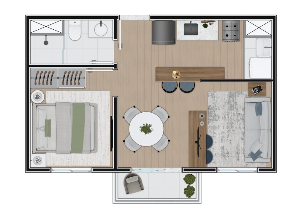 Planta 02 - 1 dorm 35m - opo 1