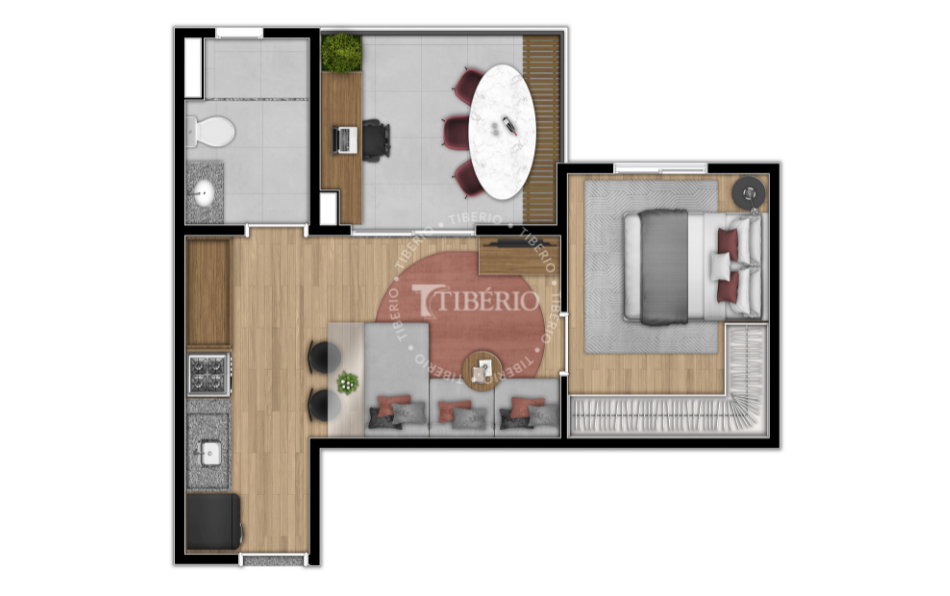Planta 04 - 1 dormitrio 39 51m