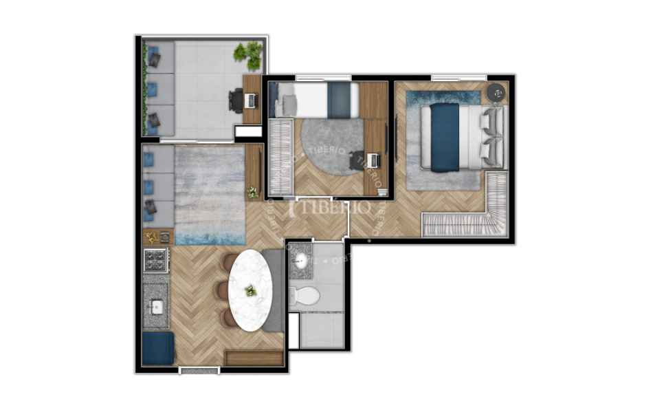 Planta 05 - 2 dorm 44 51m