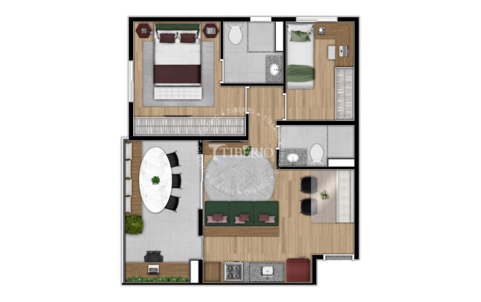Planta 06 - 2 dorm 52 73m