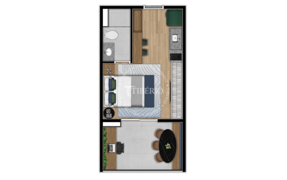 Planta 01 - 1 dorm 26 63m - studio