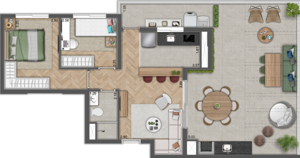 Planta 07 -  2 dorm 80m