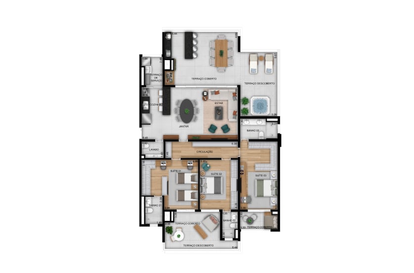 Planta 11 - 3 dorm 218m - cobertura horizontal