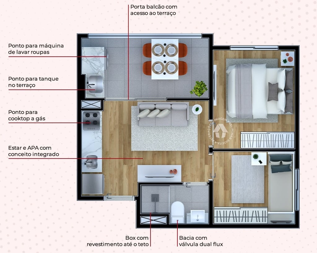 Planta 03 - 2 dorm 35m