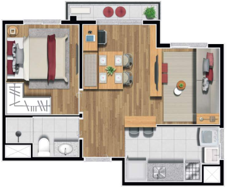 Planta 05 - 1 dorm 36 50m - opo 2