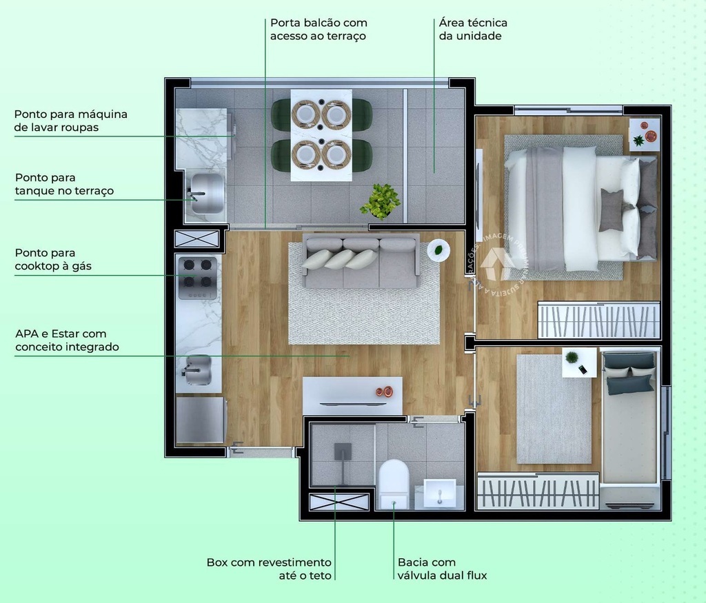 Planta 03 - 2 dorm 35m