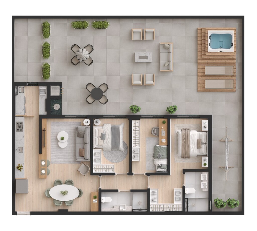 Planta 20 - 3 dorm 201,61m - garden