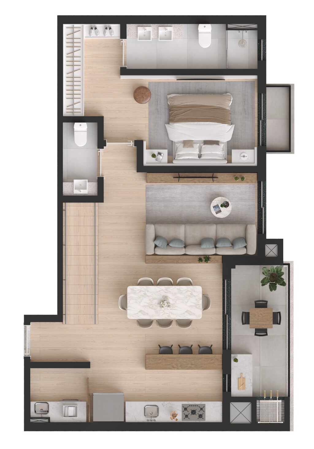 Planta 11 - 3 dorm 142,93m - duplex - inferior