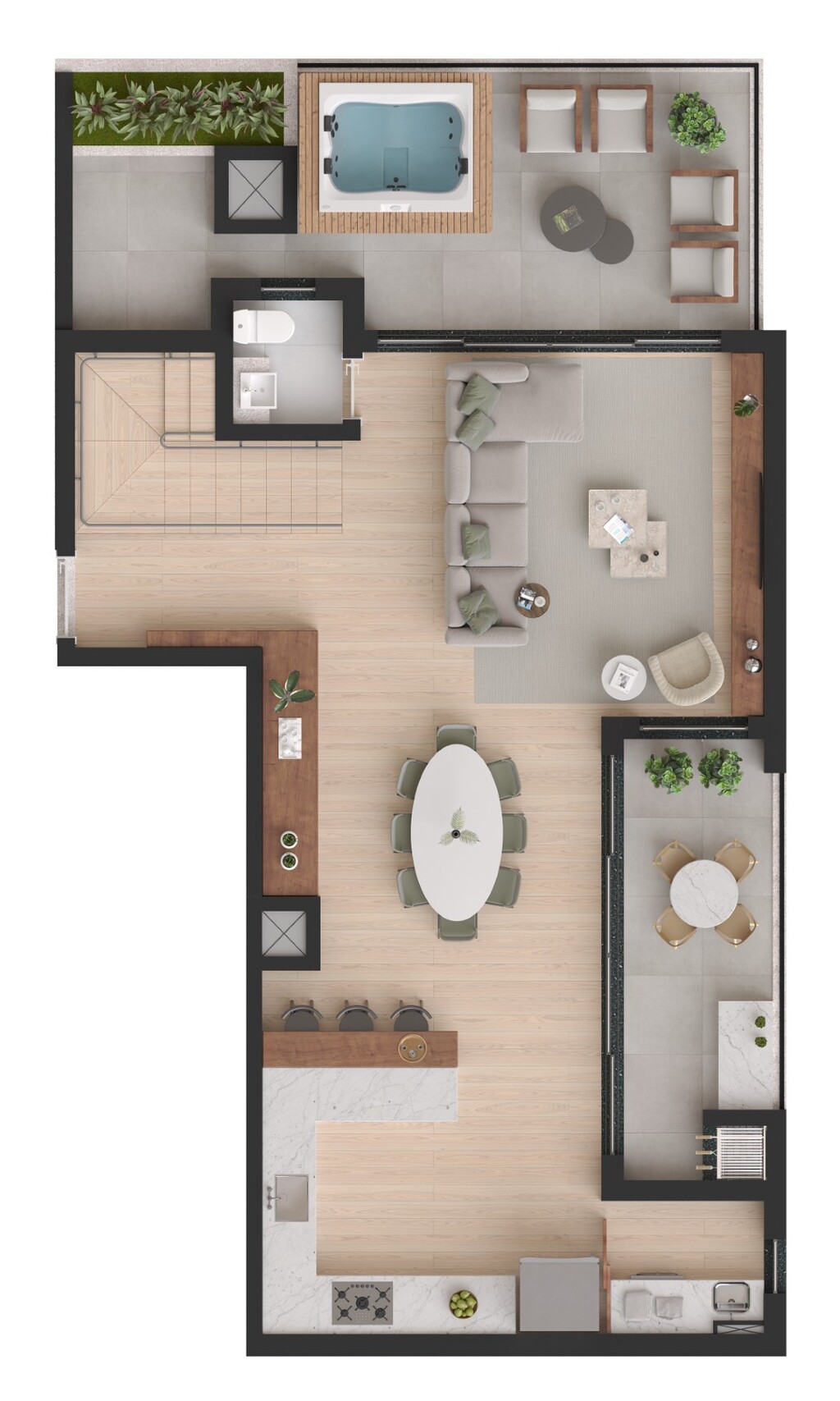 Planta 13 - 3 dorm 156,10m - duplex - inferior