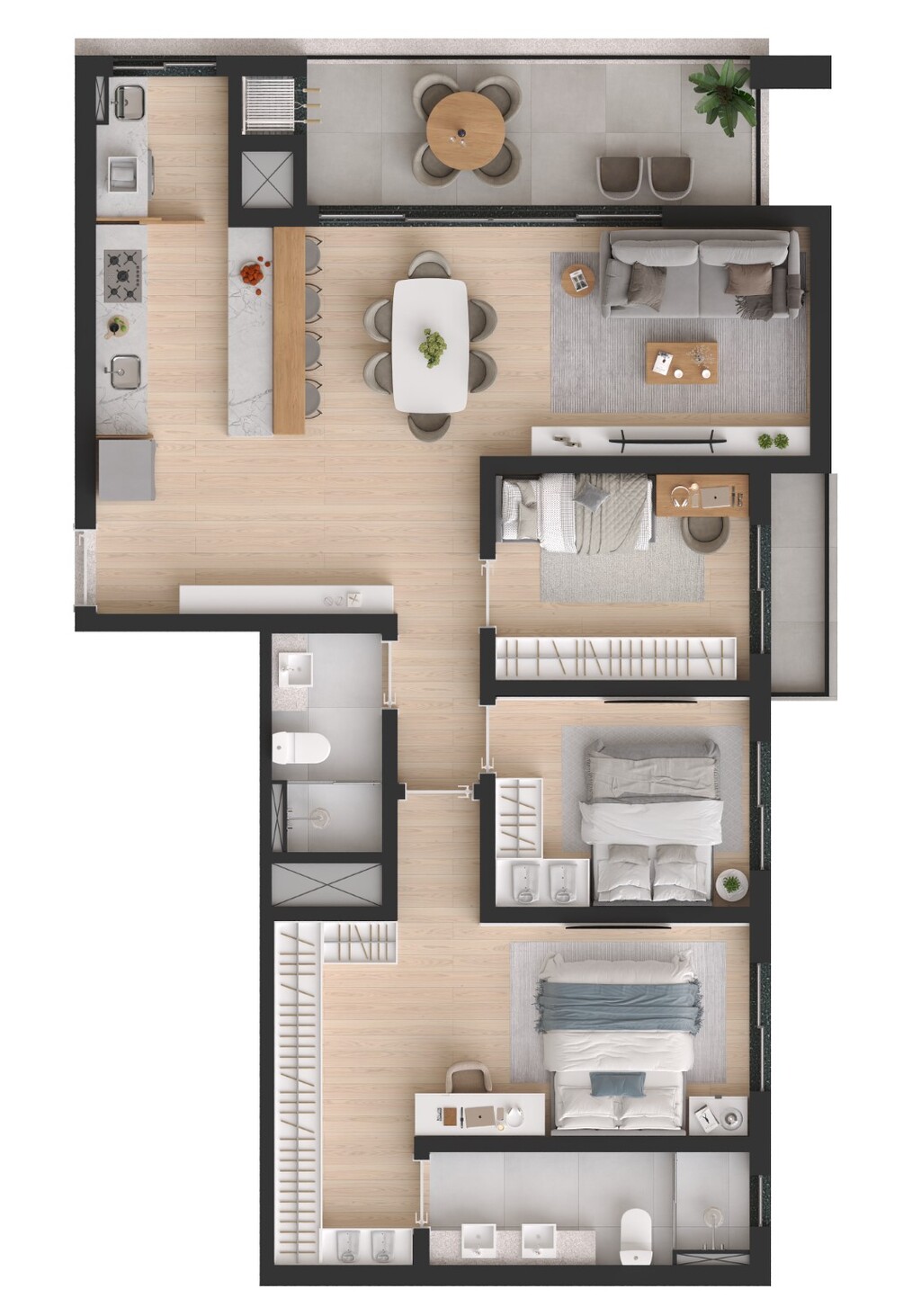 Planta 06 - 3 dorm 101,26m