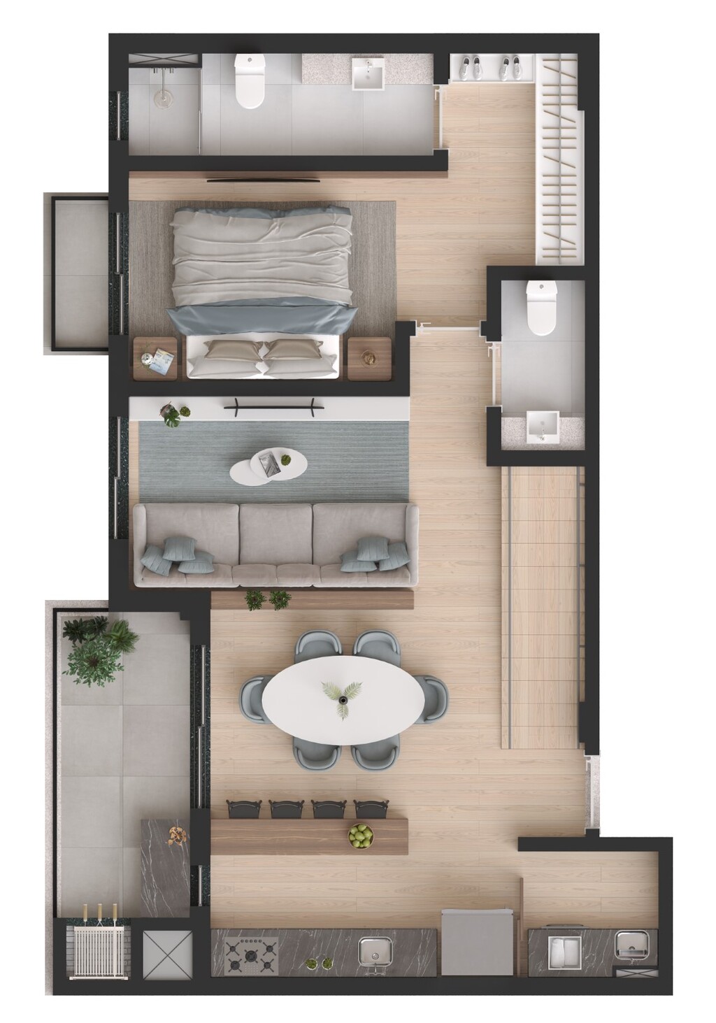 Planta 15 - 3 dorm 157,52m - duplex - inferior