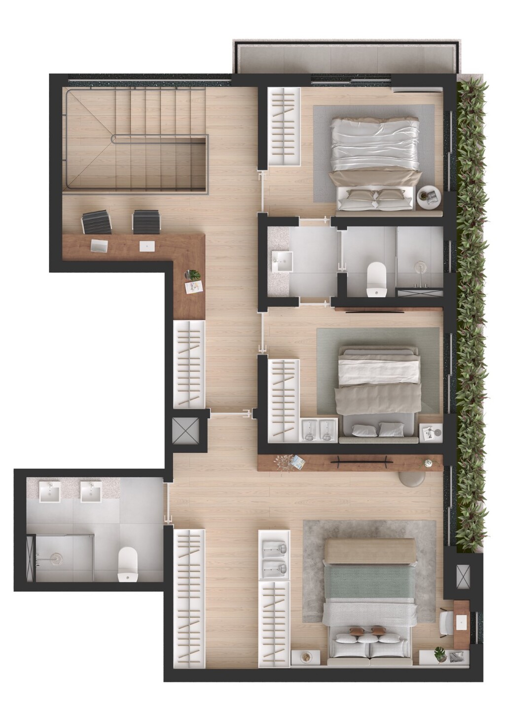 Planta 14 - 3 dorm 156,10m - duplex - superior