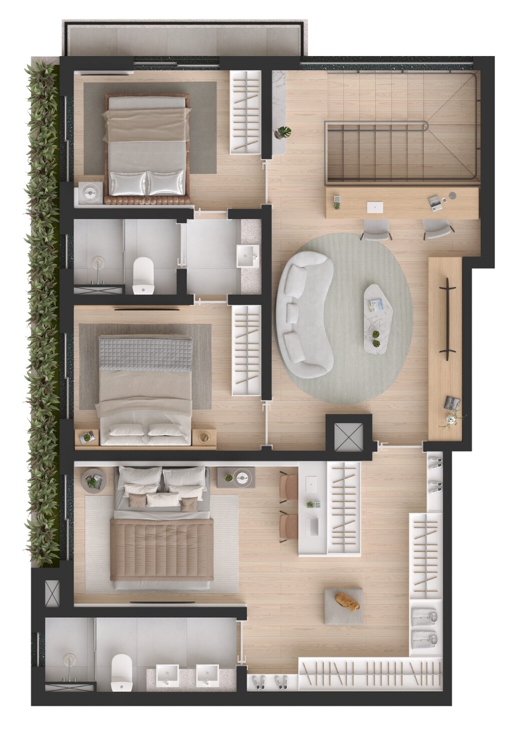 Planta 18 - 3 dorm 158,85m - duplex - superior