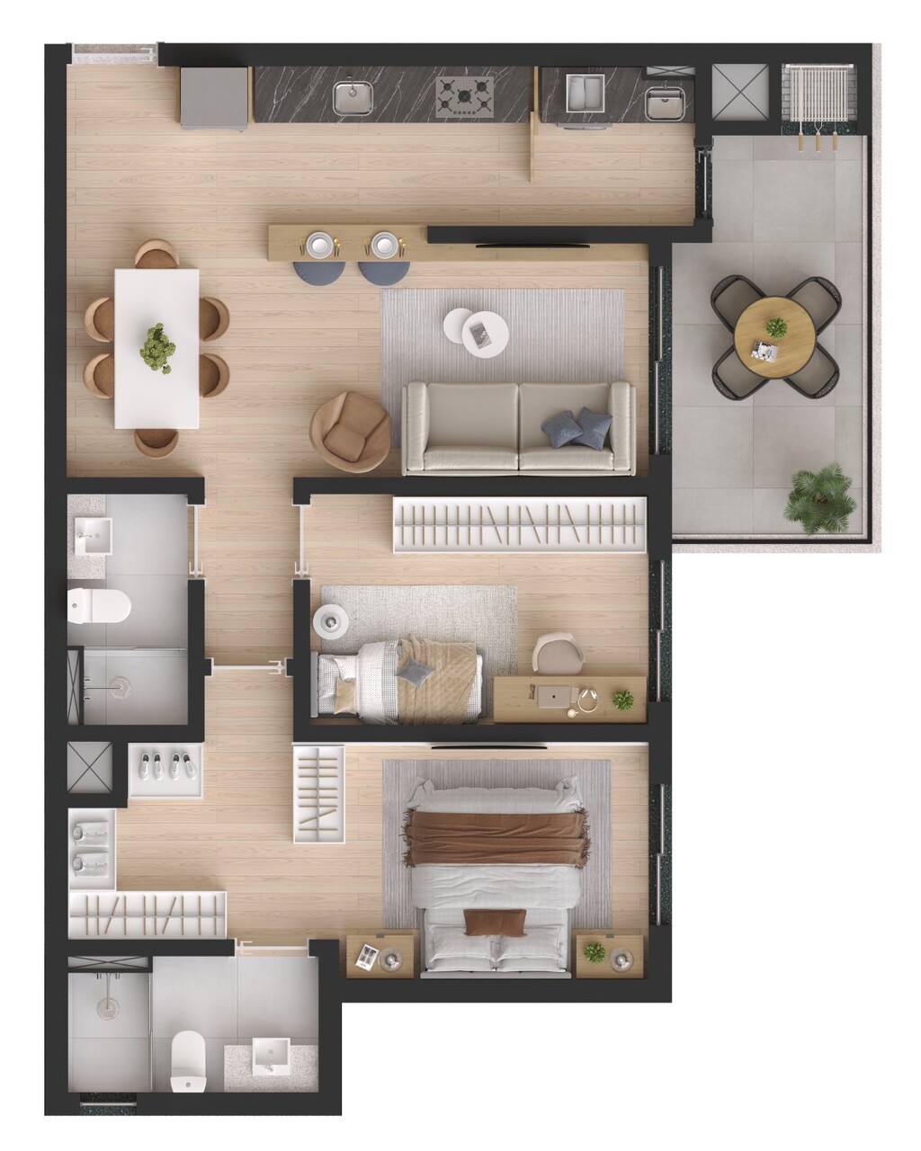 Planta 04 - 2 dorm 79,94m