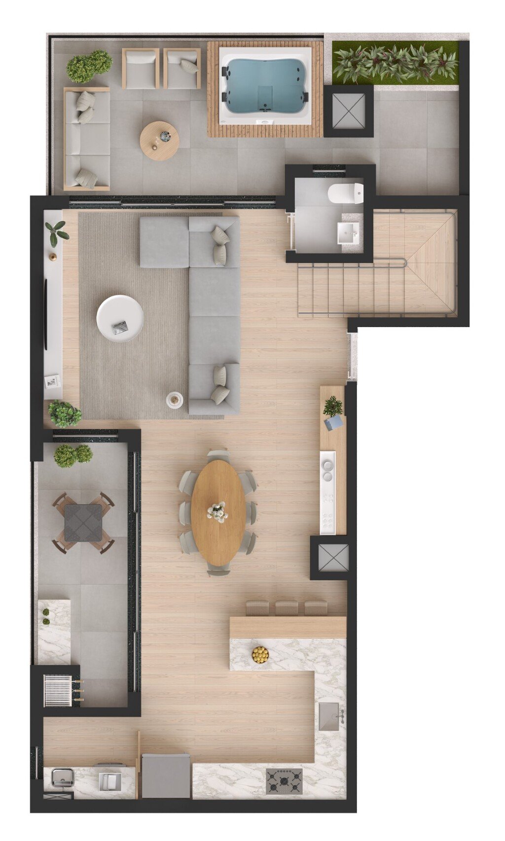 Planta 17 - 3 dorm 158,85m - duplex - inferior