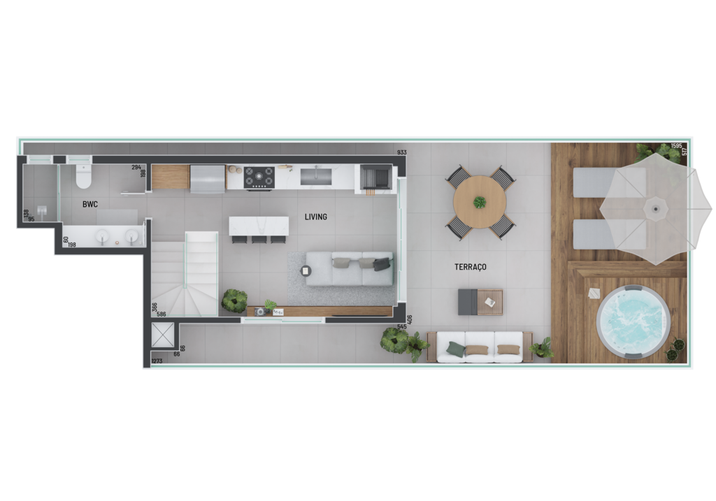 Planta 07 - 2 dorm 151,3m - cobertura duplex - superior