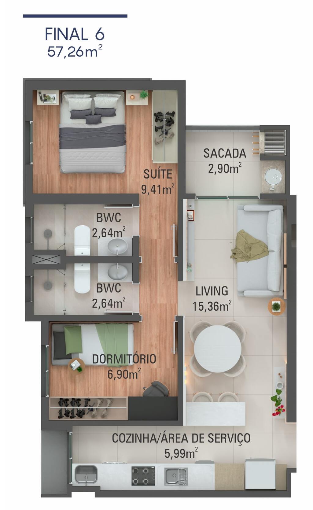 Apto Final 06 | Planta 57,26m 