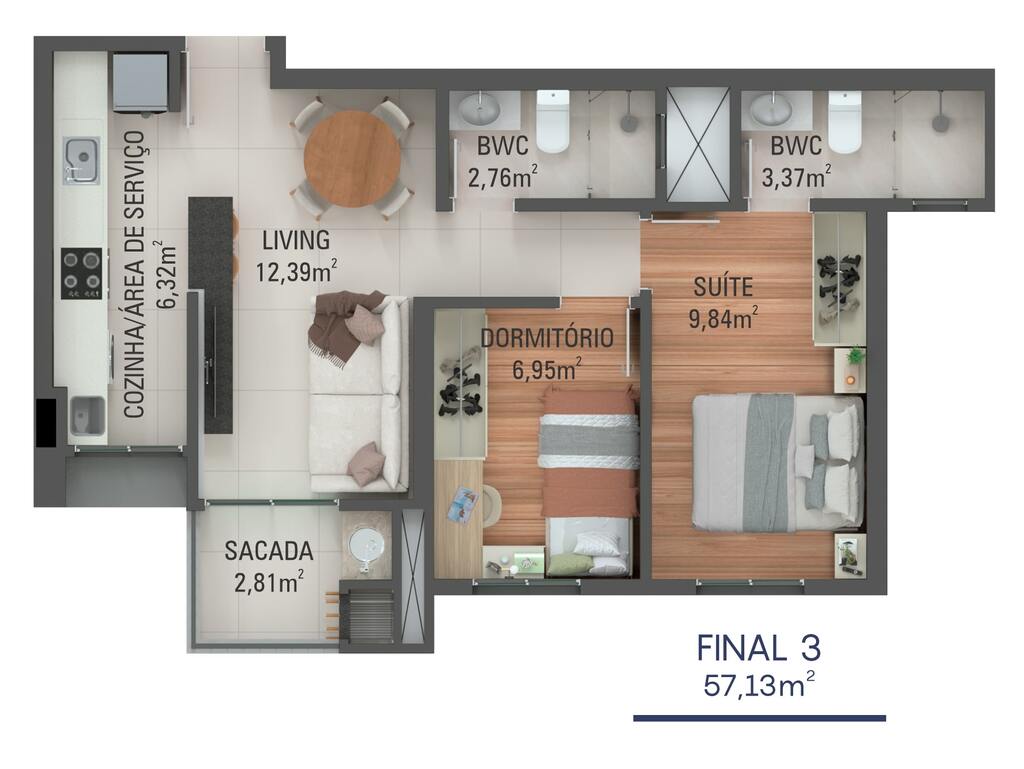 Apto Final 03 | Planta 57,13m 