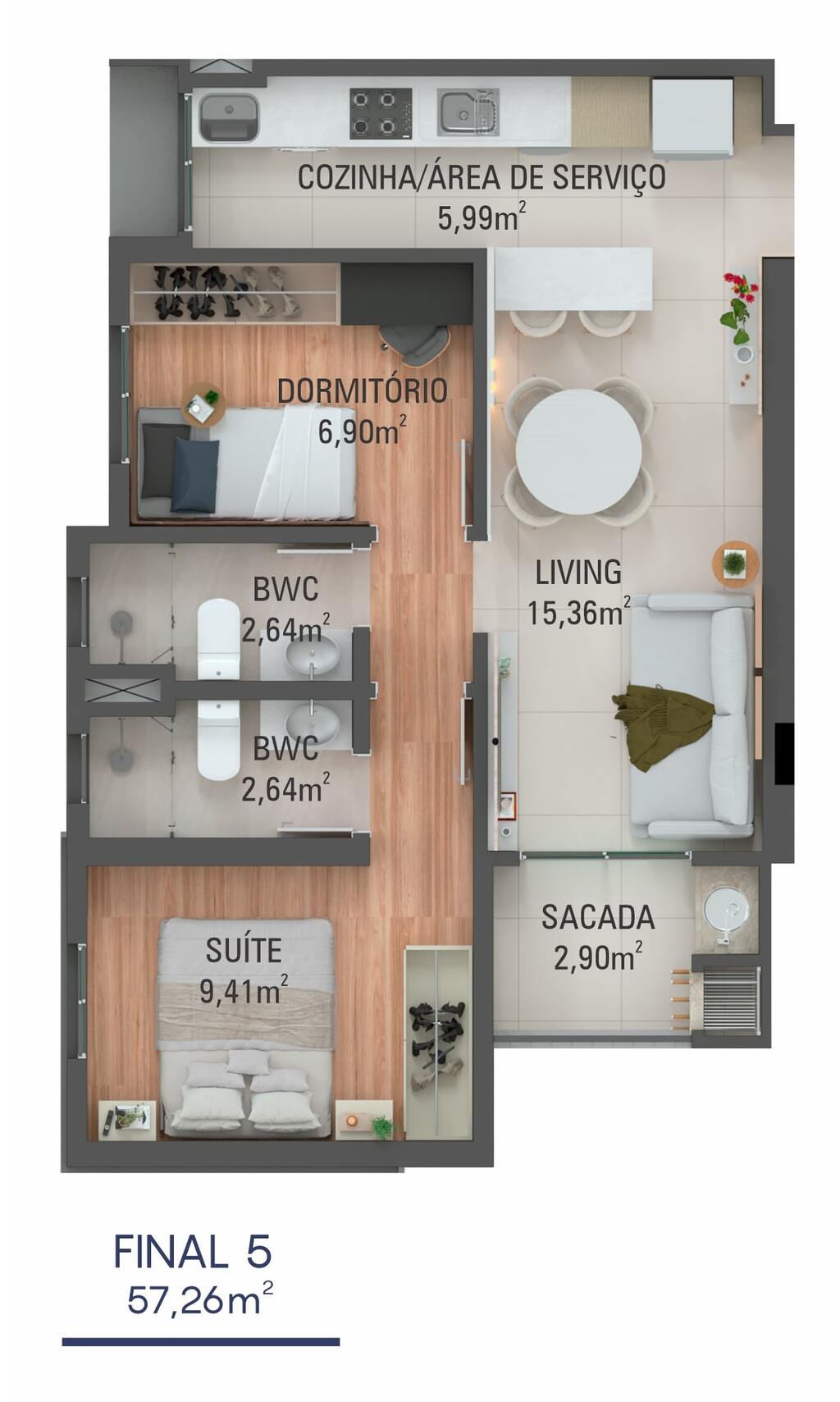 Apto Final 05 | Planta 57,26m 