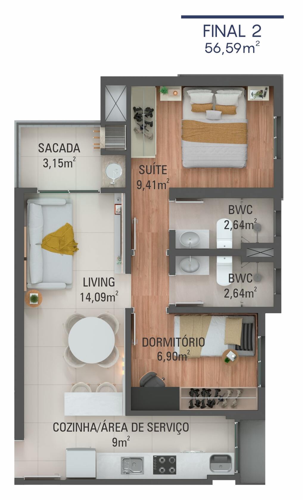Apto Final 02 | Planta 56,59m 