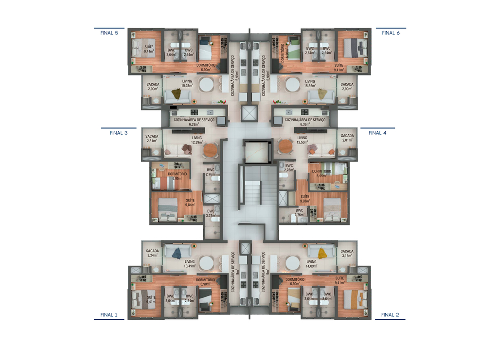 Apartamentos | Finais 01, 02, 03, 04, 05. 06