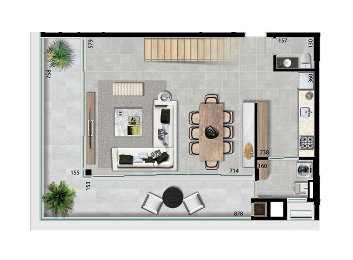 Planta 12 - 3 dorm 199,37m - cobertura duplex - inferior