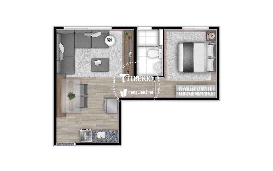 Planta 03 - 1 dorm 33 79m