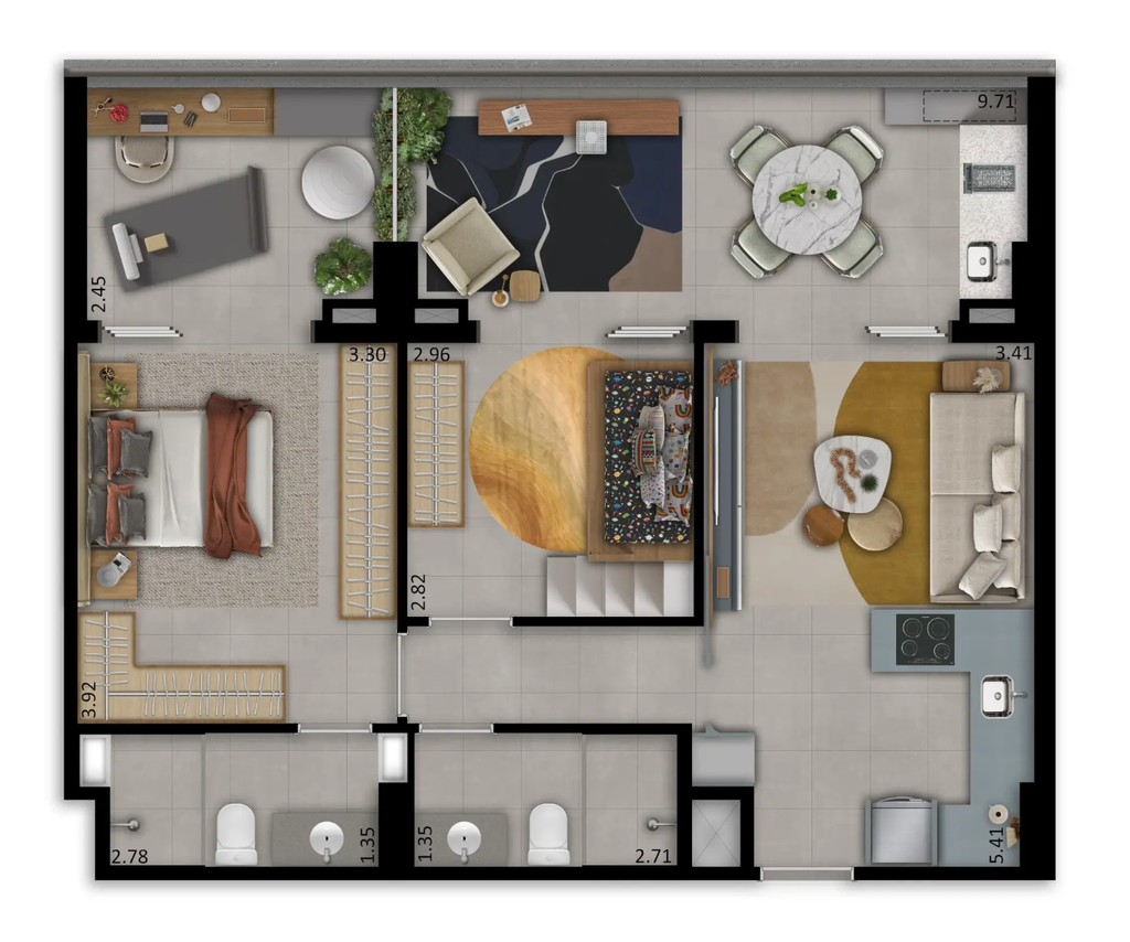 Planta 05 - 2 dorm 87m - juno
