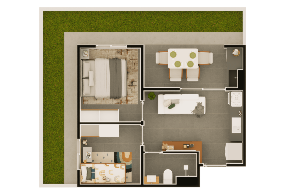 Planta 06 - 2 dorm 66,65m - garden