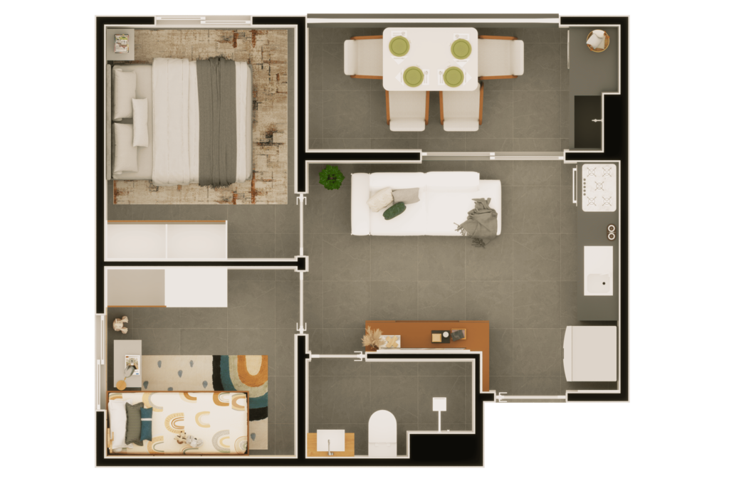 Planta 04 - 2 dorm 36,38m