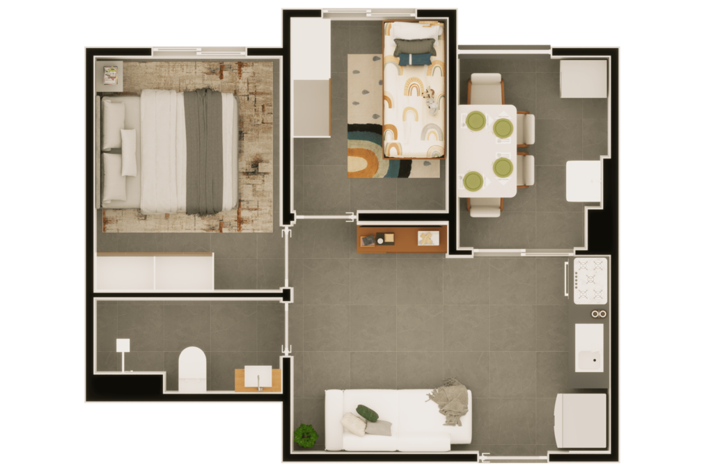 Planta 02 - 2 dorm 35,64m