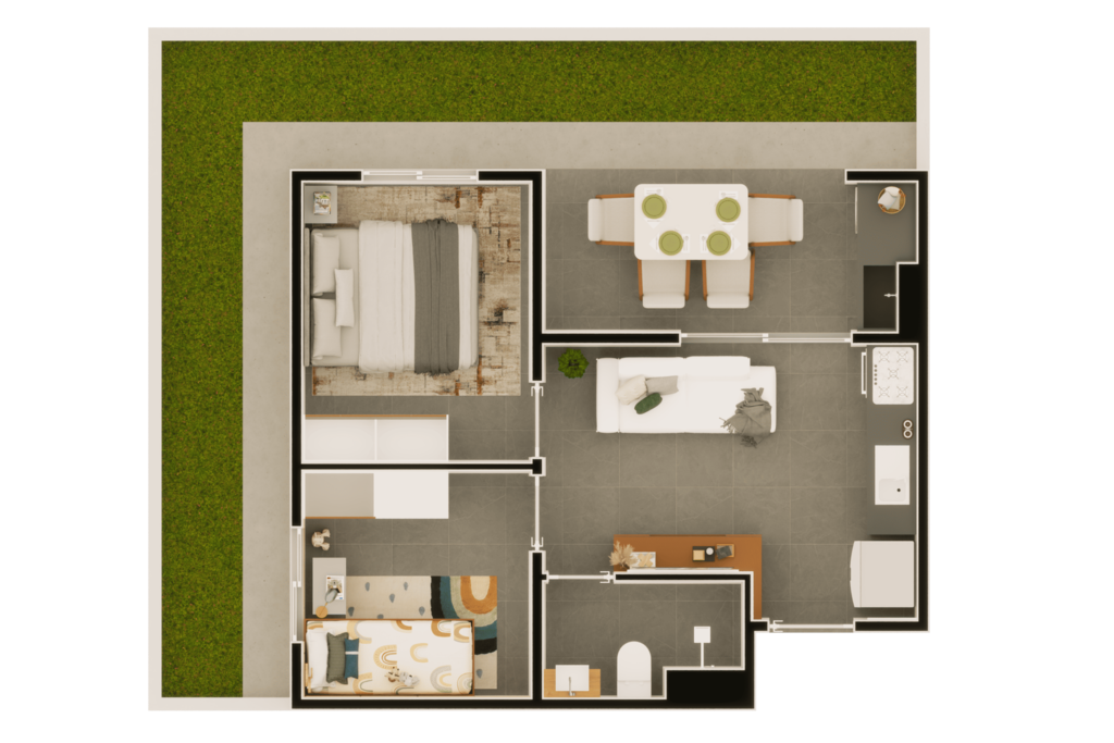 Planta 06 - 2 dorm 66,65m - garden