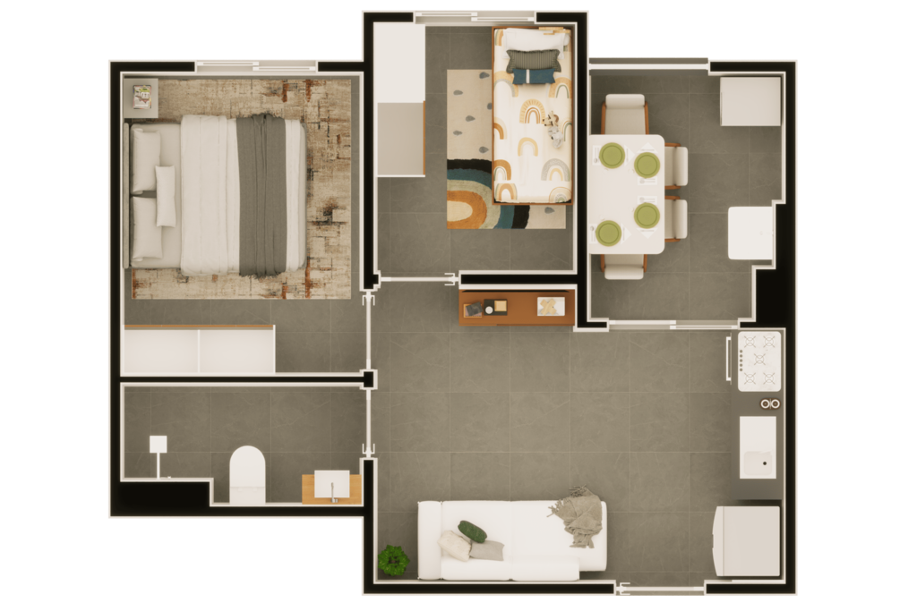 Planta 02 - 2 dorm 35,64m