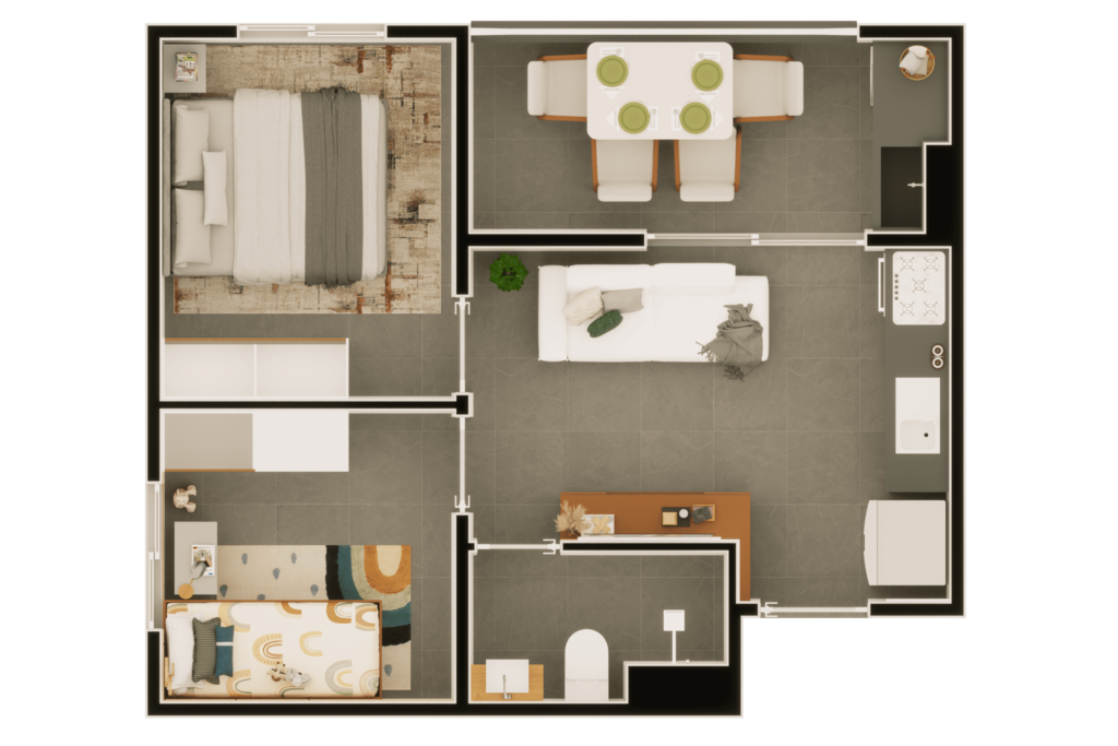 Planta 04 - 2 dorm 36,38m