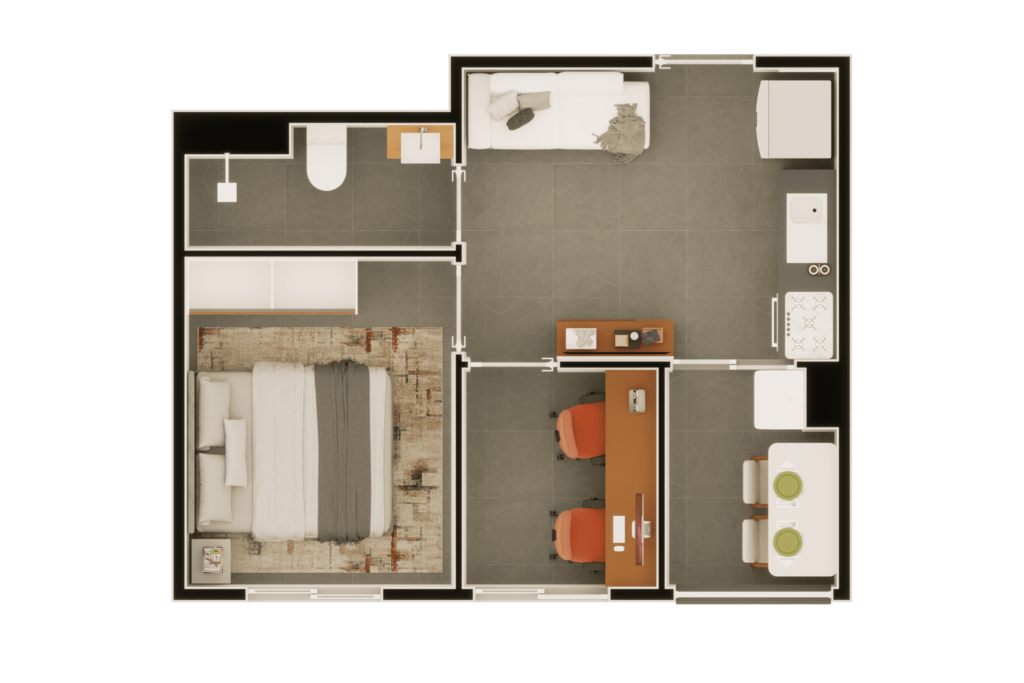 Planta 01 - 1 dorm 28,16m