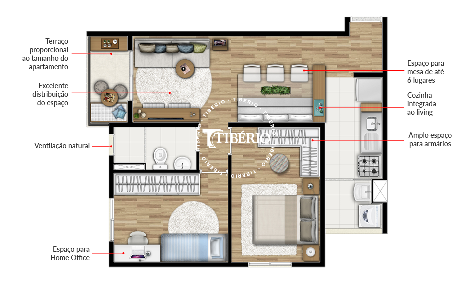 Planta 02 - 2 dorm 51m