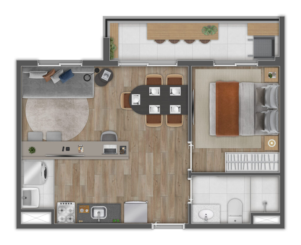 Planta 02 - 1 dorm 38,94m - opo 1